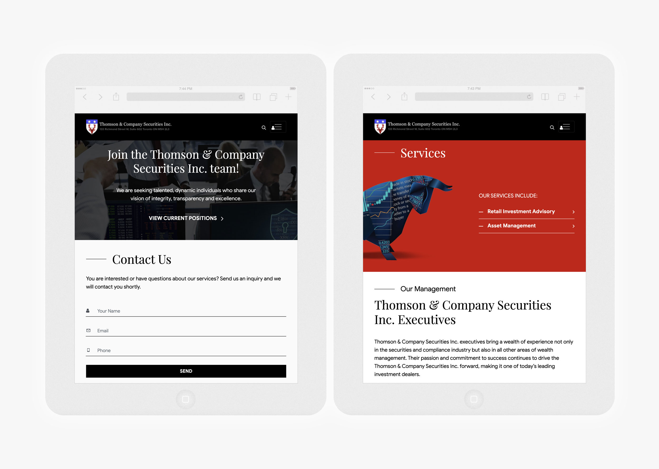 Website Development – Thomson & Company Holdings