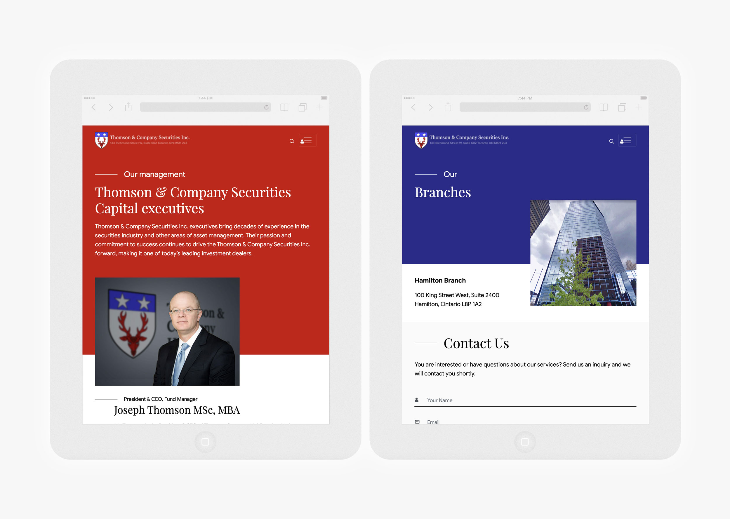 Website Development – Thomson & Company Holdings
