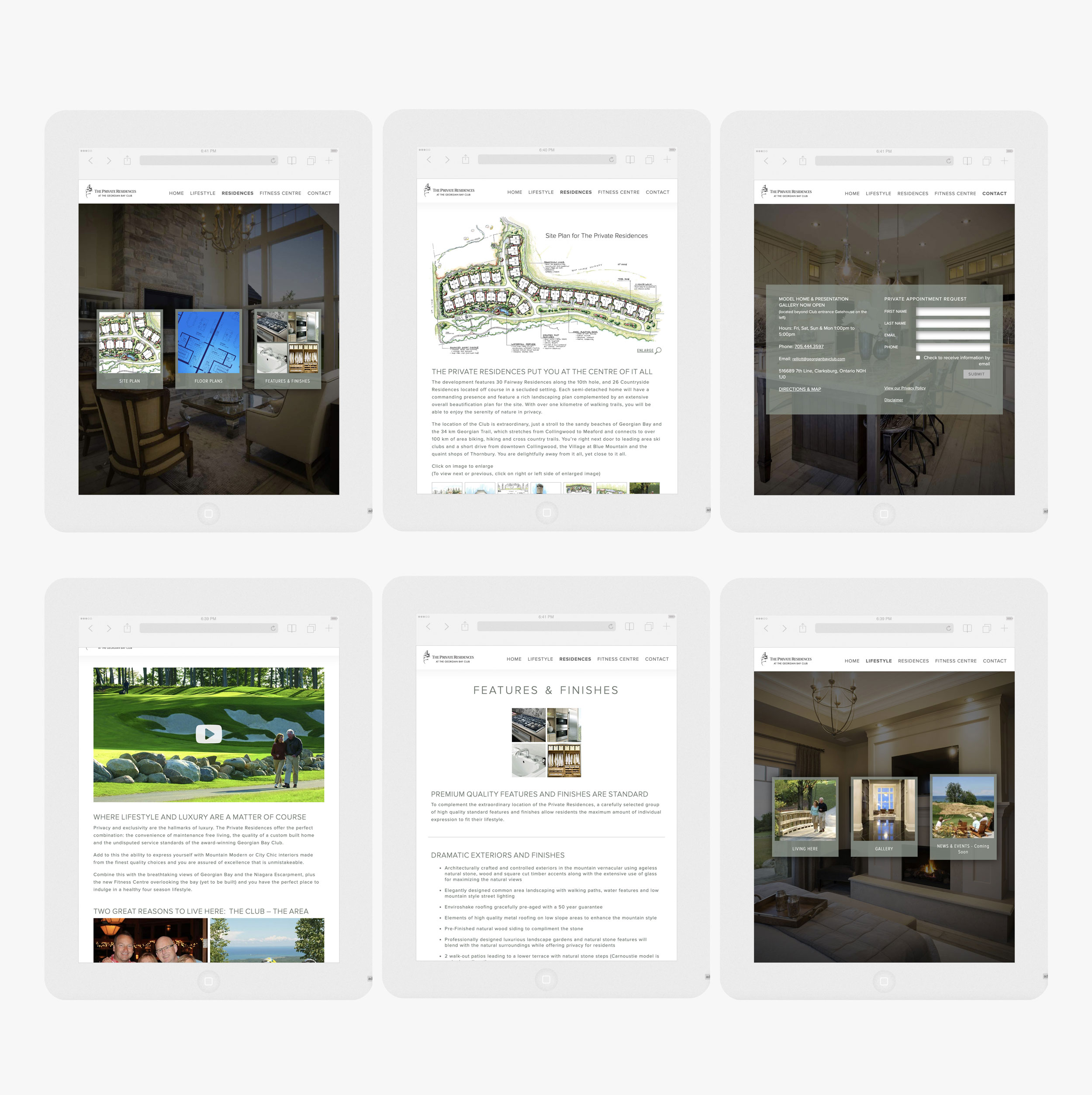 Home Builder Website Design – Georgian Bay Club Residences