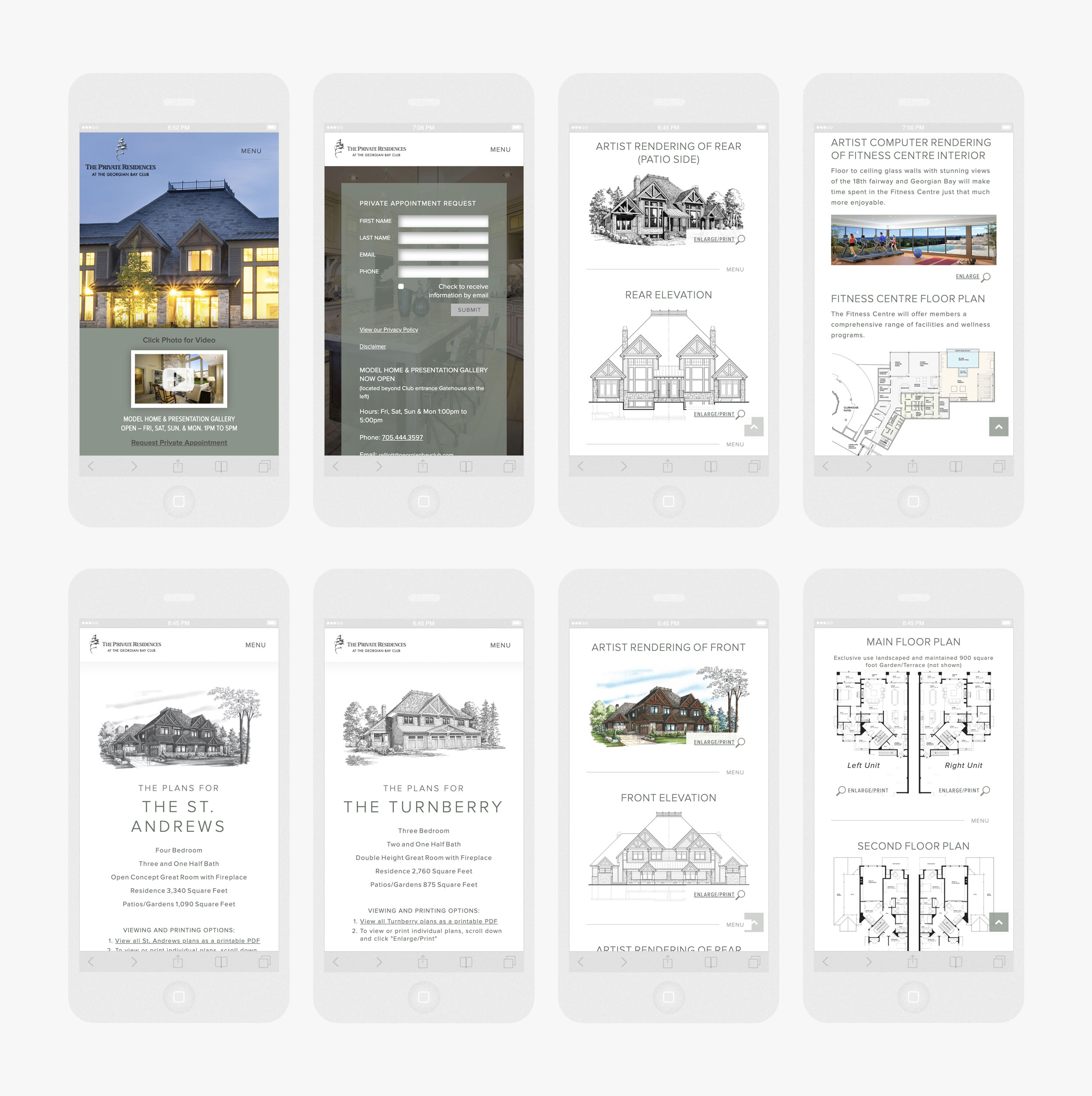 Home Builder Website Design – Georgian Bay Club Residences