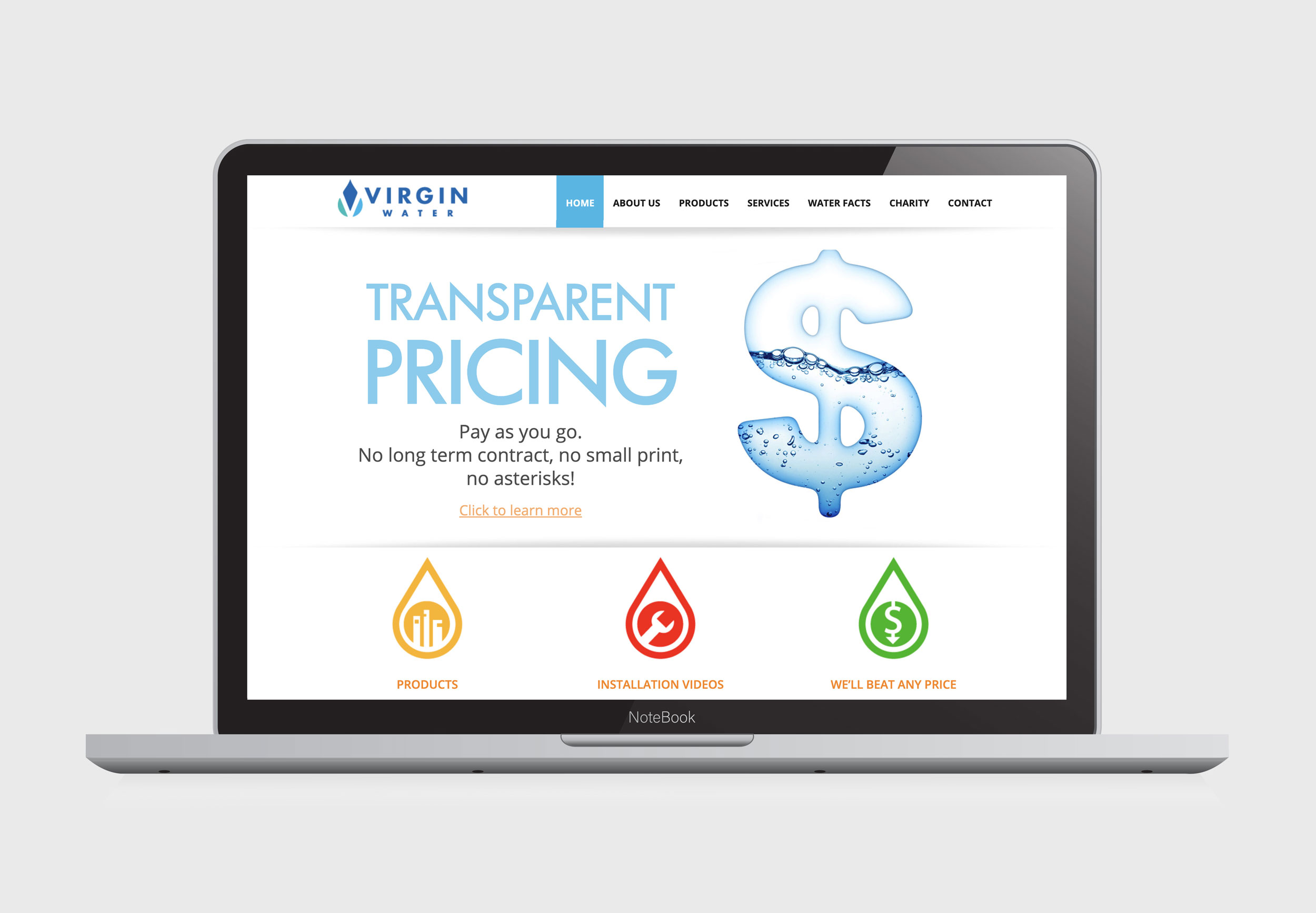 Web Design & Development – Virgin Water Canada